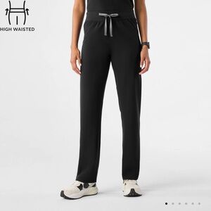 FIGS High Waisted Livingston Black Pant Scrubs, medium